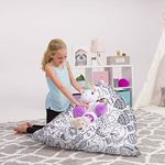 Posh Stuffable Stuffed Animal Storage Bean Bag Chair Kids, Teens and Adults-Stuffie Seat Cover ONLY, 200L-Large, Canvas Coloring Fabric - Fun Creatures