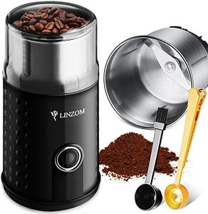 LINZOM Coffee Grinder Electric with Removable Cup, Grinder for Coffee Bean, Spice Grinder and Herb Grinder, 25000rpm One-Touch Control with Stainless Steel Blades