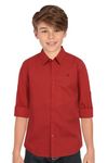 Allen Solly Junior Boy's Plain Regular fit Shirt (ABSF31901793_Red 13-14 Years)