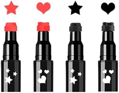 set di 4 timbri per eyeliner, rosso e nero, con doppia punta Star Heart Eye Stamp Pen di "Linble"