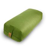 Yoga Bolster Pillow (26x10.5X 5.5in) Rectangular Yoga Pillow Supportive Meditation Cushion for Restorative Yoga 100% Cotton Meditation Pillow Supportive Yoga Accessories Floor Pillow-Green