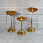 TRENDING DECOR Decorative Tealight Holder Stand | Urli Stand Set of 3 for Decoration | Floating Diya Stand Home Decor Decorative Showpiece