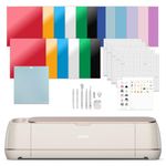 Cricut Maker 4 - Smart Cutting Machine (Seashell) | Engagement Bundle - Includes Smart Vinyl, Cardstock, Transfer Tape, Iron On HTV, Mat, Pens, Tool Kit, & 25 Images in Design Space App