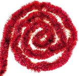 GEX 33FT Christmas Tinsel Garland Sparkly Streamer Xmas Tree Decor Hanging Holiday Tinsel Valentines Happy Birthday New Years Wedding Party Proposal Indoor Outdoor Ornament (Red)