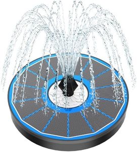 Yzert Solar Water Founatin White Flower Glass - No Battery, 3.5W Solar Fountain Pump for Bird Bath with 4 Fixed Rods&7 Nozzles, Bird Bath Fountains Solar Power for Garden, Outdoor, Pond,Pool