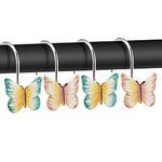 AGPtek® 12 PCS Decorative Home Shower Curtain Hooks - Butterfly