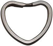 Amanaote Silvery 1.5"X1.3" Outsize Size Heart Key Ring Peach Heart Shape Keychain Pack of 10