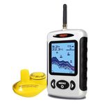 LUCKY Wireless Water Depth Fish Finder Kayak Portable Fish Finders Sonar Sensor LCD Dispaly Boat Fishfinder for Shore Kayaks Fishing FFW718