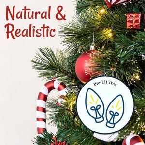 Christmas Tree World 5ft Pre-Lit Pine Christmas Tree – Indoor Holiday Decor