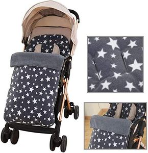 KUNANG Pushchairs Footmuff Sack, Winter Outdoor Universal Warm Footmuff Comfortable Liner Soft Polar Fleece Windproof Anti-Kick Footmuff Stroller Blanket, for Stroller Pram (Gray Thick Section)