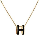 Yuangu Classic Letter Design 18K Gold Plated Girl Necklace Colorful Color Optional Women's Gift, 18K Gold Plated