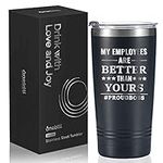 Onebttl Boss Gifts for Men, 20oz Engraved Stainless Steel Insulated Travel Mug, Perfect Boss Idea for Men/Male in Boss Day, Birthday, Christmas, Appreciation, Office - Proud Boss