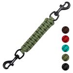 PetBonus Dog Collar Safety Clip, Handmade Backup Safety Strap for Dog Harness, Prong Collar, Pinch Collar, Double Ended Clasp Leash Connector (Army Green)