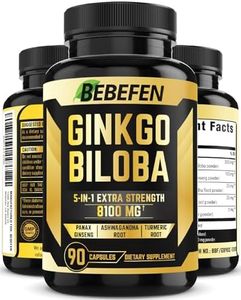 Ginkgo Biloba + Panax Ginseng Extract Capsules 8100mg - Supports Brain Function & Memory Support - 3 Months Supply