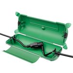 Outdoor Extension Cord Safety Cover with Large Housing and IP44 Waterproof Seal, Weatherproof Electrical Box for Outdoor Plugs and Power Cable Connections, Green