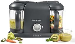 Béaba Babycook Duo Food Processor 4-in-1 Mixer Quick Steam 15 min Diversification Food Small Pots Baby House XXL Capacity 2200 ml Dark Grey, 912952, Dark Grey