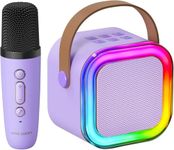 Kinglucky Karaoke Mic with Speaker for Kids Machine with 2 Wireless Microphones Include Night Light Karaoke Birthday Christmas Gift for 3-14 Years Old Girls Boys Voice Changer