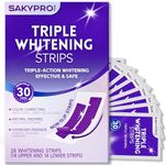 SAKYPRORAL Purple Whitening Strips, Long-Lasting Results, Enamel Safe & Low-Sensitivity, Professional Teeth Whitening Strips with Non-Slip Dry Strip Technology (28 Count (Pack of 1))