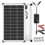 Voltset 100W Solar Panel Kit: 12 Volt Monocrystalline Solar Battery Trickle Charger Maintainer with 20A PWM Controller - Waterproof Solar Charger for RV Trailer Truck Camper Boats Vehicle Trucks