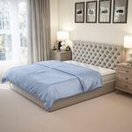 Mulberry Park 100% Pure Queen Silk Duvet Cover - 22 Momme Grade 6A Mulberry Silk Duvet Covers for Hair and Skin, 1 pc Full/Queen Silk Duvet Cover (Steel Blue, 88" x 92")