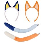 HODRME 4 Pieces Dog Ears And Tail Set-Dog Headband Costume Accessory for Halloween Christmas Theme Party Animal Cosplay