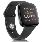 Vancle Bands Compatible with Fitbit Versa 2 Bands/Fitbit Versa Bands/Versa Lite/Versa SE, Classic Soft Sport Replacement Wristbands for Fitbit Versa 2 Smart Watch Women Men (Black)