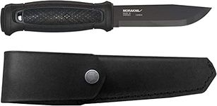 Morakniv M-13100 Garberg Full Tang Fixed Blade Knife with Carbon Steel Blade & Leather Sheath, Black, 4.3"