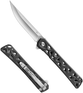 FLISSA Folding Knife, 4.5" Folding Pocket Knife, Hollow-out Design Handle, Tactical Pocket Knife for Hunting, Survival, EDC, Camping and Outdoor Activities