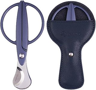 CIGARISM Cigar Scissors Cigar Cutter, Germany 4116 Stainless Steel Blades W/Leather Case (Matt Blue)