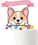 Kawaii Corgi Cake Topper for Kids |Cute Dog Birthday Party Supplies | Dogs Theme Birthday Decoration