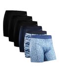 DANISH ENDURANCE Sports Boxers for Men, Dry Fit, Anti Chafing Mens Boxer Shorts Multipack, with Regular or Long Leg, 6 Pack, Multicolour (3x Black, 1x Blue, Camo, Mosaic), XL