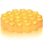 Homemory Flameless Votive Candles, 24PCS Flickering Battery Operated LED Tealight Candles, Realistic Electric Fake Candle for Wedding, Table, Outdoor (Battery Included)