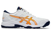 ASICS Unisex Gel-Peake 2 White/Stadium Orange Cricket Shoes - 9 UK Men/ 8 UK Women (1113A036.105)