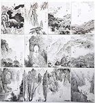 30Pcs Art Postcards Traditional Chinese Ink Painting Postcards Gifts China Art Chinese Classical Post Cards Chinese Ink Wash