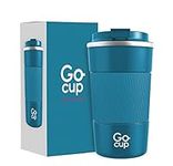 Travel Mug, Insulated Reusable Coffee Cup with Spill Proof Lid, 510ml, UK Brand, Stainless Steel, Large Size, Keep Drinks Hot and Cold, 18oz, Teal with Grip