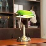 Dreamy Designs Premuim Look Study & Night Green Color Golden Shade Attrative TBL Lamp for Bedroom, Office, Libary, Studyroom