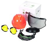 MSA 10118694 Hard Hat w/Faceshield Brckt, FBrim, Orange