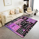 Cheerleading Area Rug 3'x5' Cheer Gifts,Cheerleader Loves Carpet for Kids Girls Teens Women Adult,Cheer Pink Sequins Living Room Rugs Geometric Plaid Patchwork Indoor Floor Mat Home Decorative