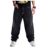 LUOBANIU Men's Vintage Hip Hop Style Baggy Jeans Denim Loose Fit Dance Skateboard Pants 024 Black 32