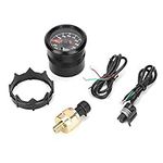 Suuonee Oil Pressure Gauge, 2in 52mm Oil Pressure Gauge Meter Pointer Digital Display with Stepper Motor