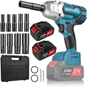 1/2 inch Cordless Impact Wrench: Brushless High Torque Impact Gun, 480 Ft-lbs (650N.m) Electric Impact Wrench with 2Pcs 3000mAh Battery, 9 Sockets & Storage Case for Home/Car Maintenance