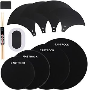 EASTROCK Drum Mute Pads Set 11 Pieces With Cymbal Pad + Hi hats Set Pad, Foam Drum Silencer Pads, Fit 10”, 12”, 14”, 16" (Drum Mute Pad Pack)