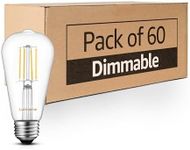 Lumiverse 60 Pack E26 led Bulb 60 watt dimmable Vintage LED Edison Bulbs 5.5W, 60W Equivalent, 2700K Soft White, Antique Style ST19/ST58 LED Light Filament Bulbs, CRI 90+, E26 Base