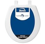 BEMIS 730SLEC 000 Toilet Seat Will Slow Close and Removes Easy for Cleaning, Round, Plastic, White