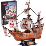 CubicFun 3D Puzzles for Adults - Santa Maria Ship Model Spanish Vessel Puzzles for Adults and Kids, Desk Decor Building Kits Brain Teaser Hobby Gifts for Women and Men, 204 Pieces