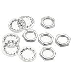 sourcing map Lamp Tube Threaded Lock Nuts with Washers M10 Screw Thread Hex Fasteners for Chandelier Ceiling Light Repair Assembly DIY Hardware, Pack of 80