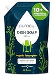 Puracy Dish Soap - Skin-Friendly & 99.96% Plant-Based Dish Soap Liquid - Natural Dish Detergent - Effective Dishwashing Liquid (Organic Lemongrass, 157 ml, 3 pack