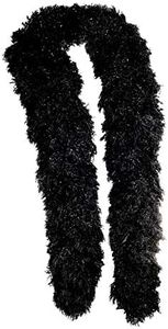 Featherless XL Super-Sized Faux Feather Boa (Made of Yarn) - U.S. Patent # D814,740. Cut to Length. Made in America (XL Black)