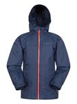 Mountain Warehouse Torrent Kids Waterproof Rain Jacket - Taped Seams Raincoat, Lightweight, Breathable, Girls & Boys - Autumn, Winter, Wet Weather Dark Blue (Plain) Kids Size 11-12 Years