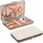 Okuna Outpost Pink Manicure Pedicure Kit, 23-in-1 Nail Clipper Set for Women (Includes Travel Case)